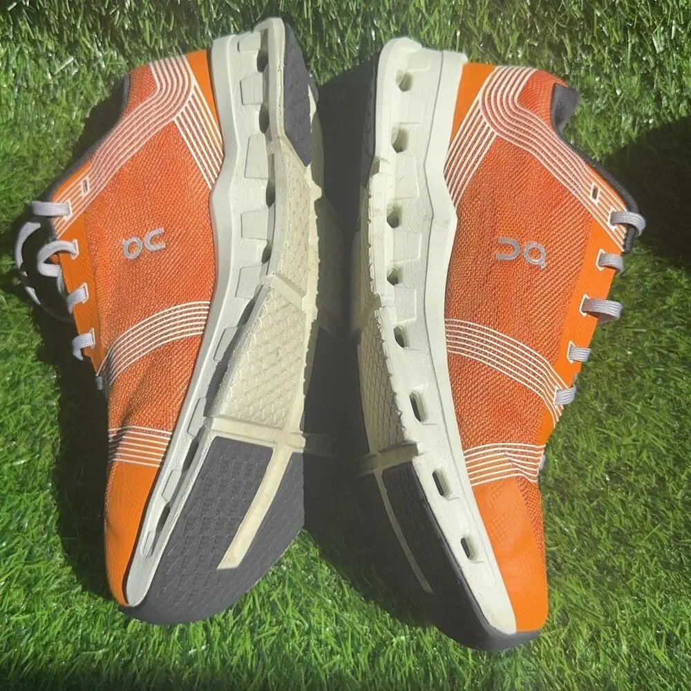 On Cloudgo Running Shoes Mens Size 9 Orange CloudTec Mesh Sneakers Low Top